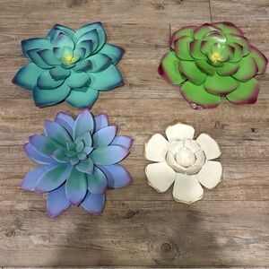 Metal Flower Wall Decor Set/4